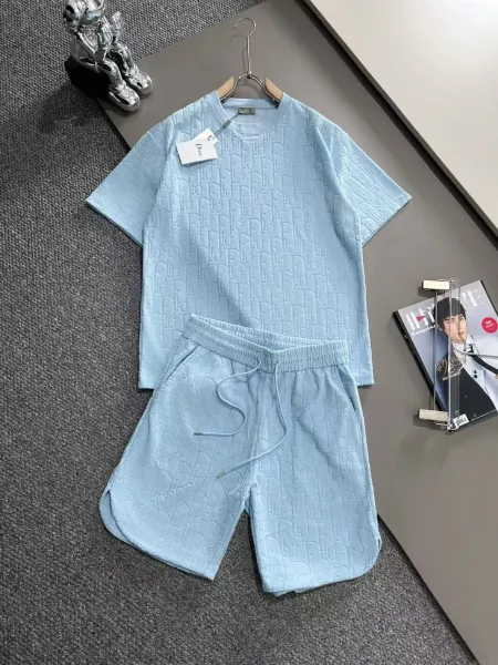Dior Oblique Jacquard Set Light Blue Casual Set - 1