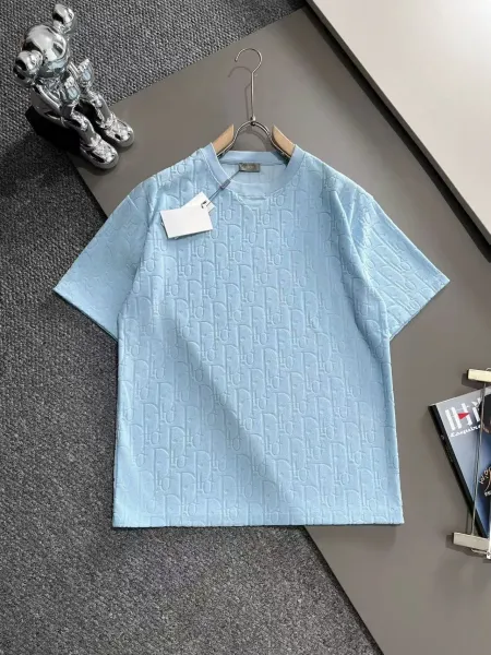 Dior Oblique Jacquard T-Shirt Light Blue - 1