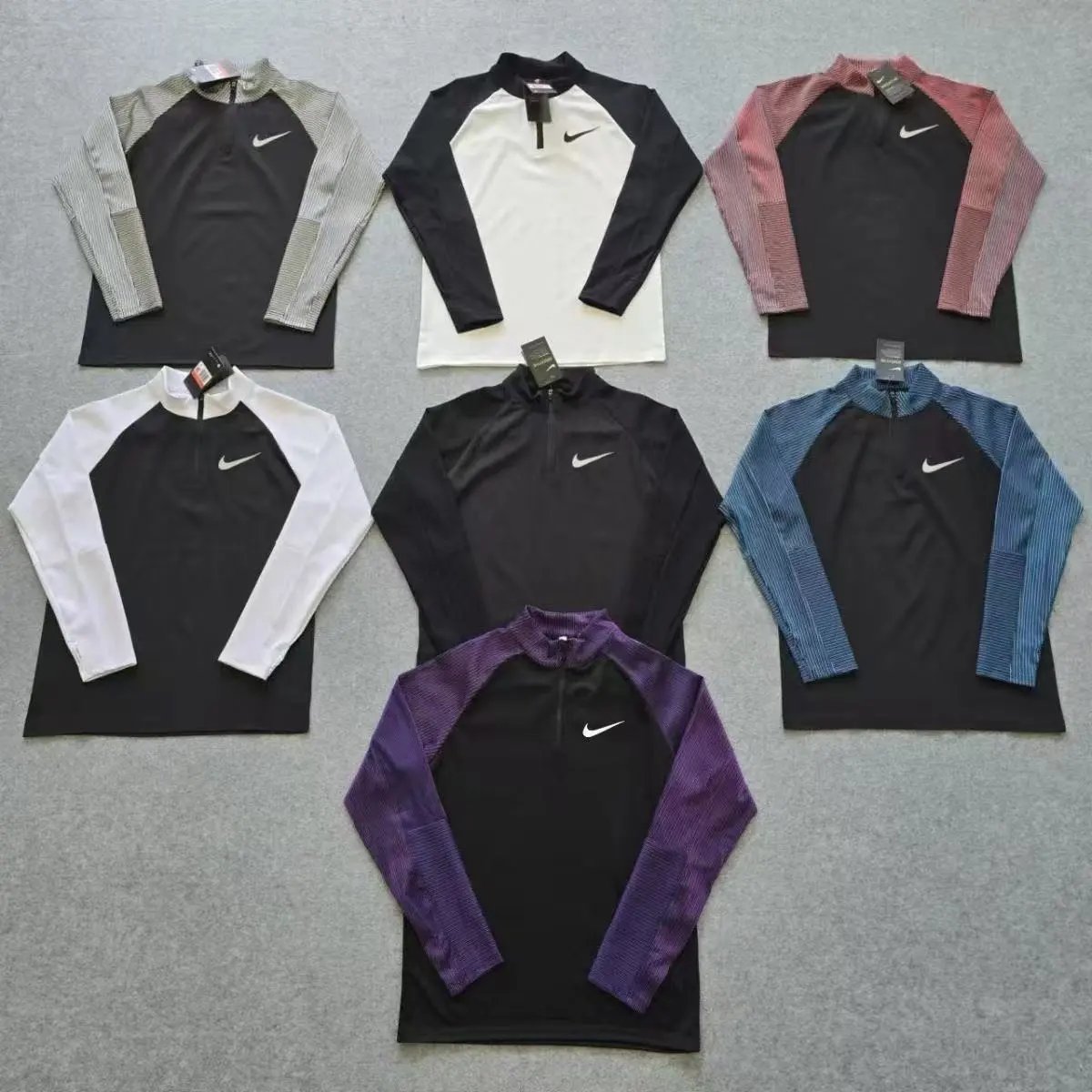 Nike Black Purple Long Sleeve Top