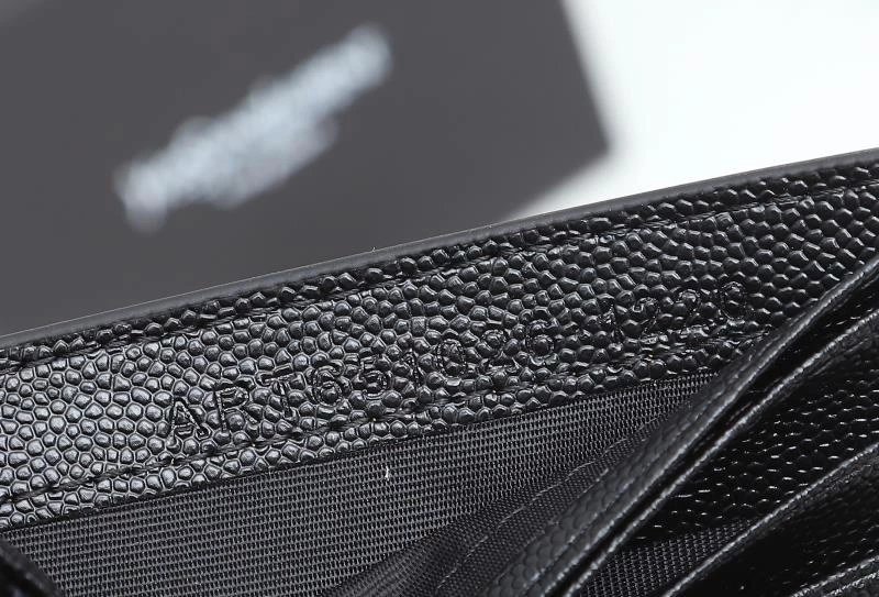 Saint Laurent Monogram Leather Short Wallet Black - 6