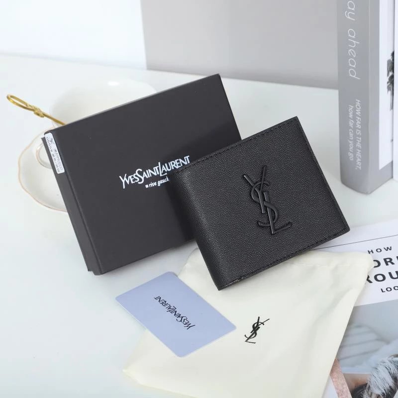 Saint Laurent Monogram Leather Short Wallet Black - 11