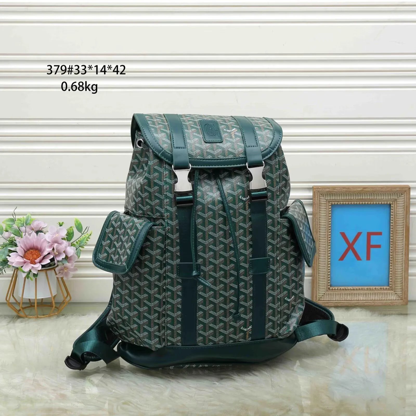 Goyard Alp Backpack Green Goyardine Canvas