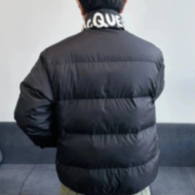 P1019 Item ID 8130 McQueen-2023FW - Stand up Down Jacket - Back Collar with Inked Letter