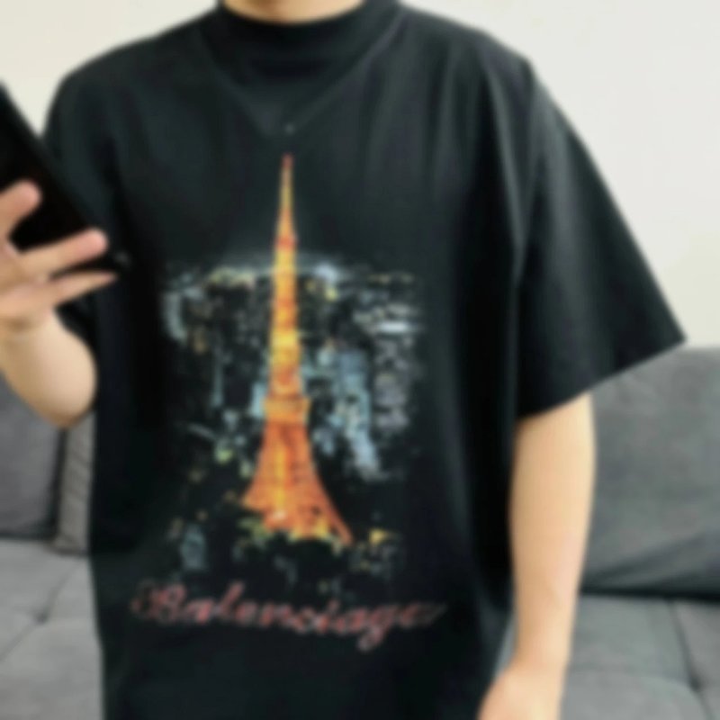 P319 Item ID 8280 Balenc1aga- Paris -2024ss- Tokyo Ginza only - Tower print short sleeve