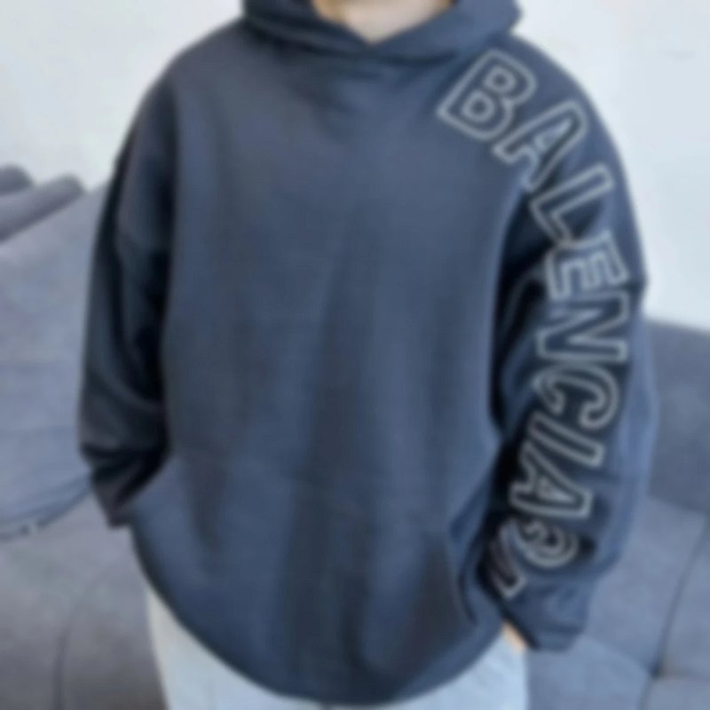 P319 Item ID 8143 Balenc1@ga- Paris -2023ss- large arm letter embroidered hoodie - washe