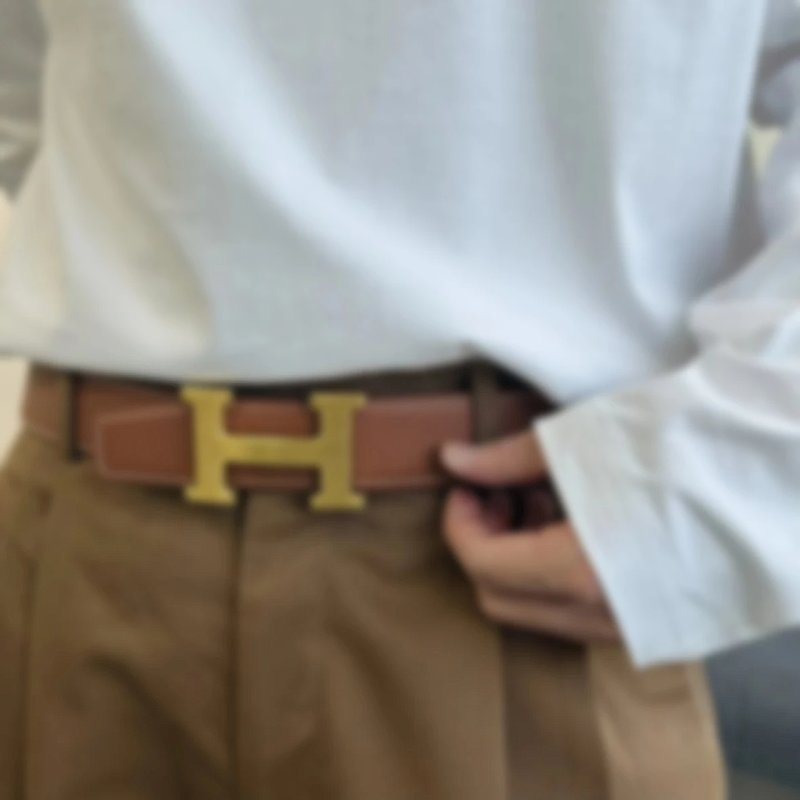 P499 Item ID 8399 Hermes 3-2020ss - Classic H logo letter belt - Double sided calf leath