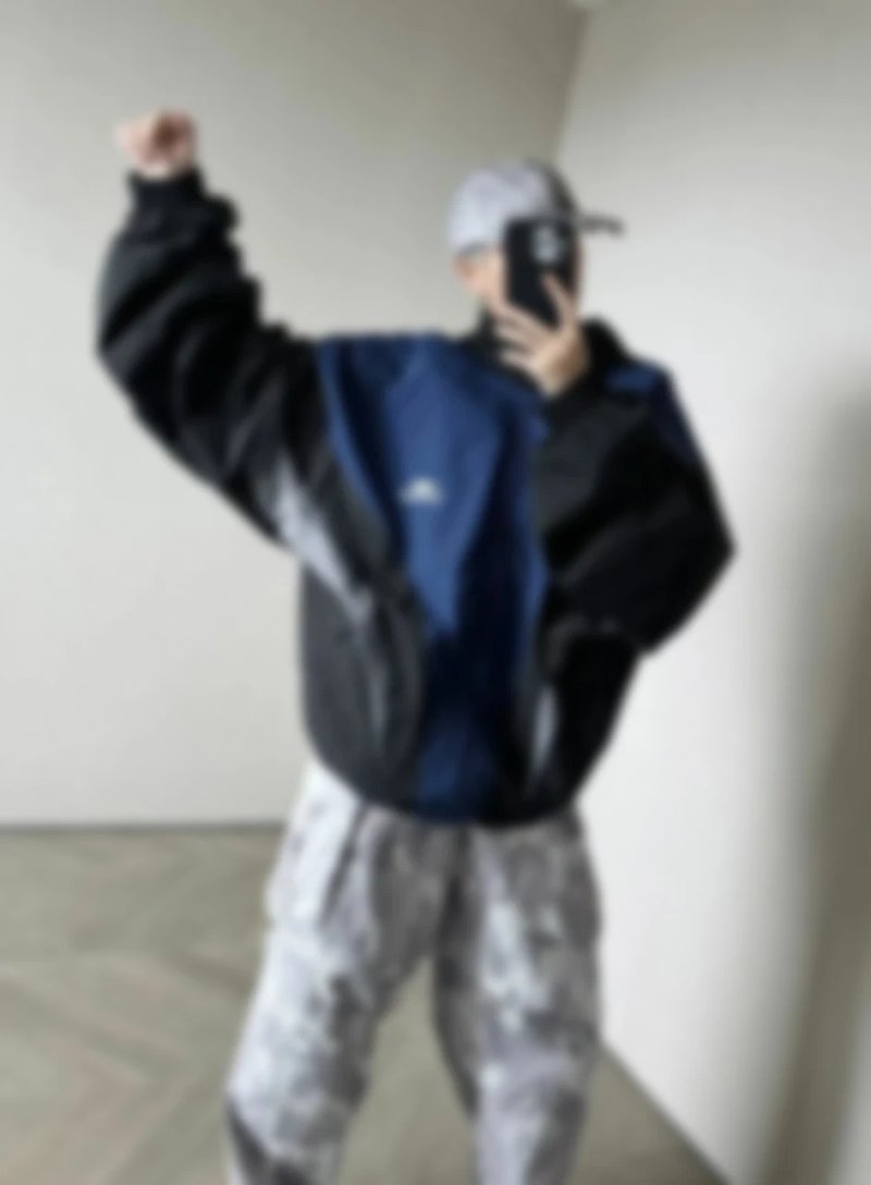 P559 Item ID 8014 Balenc1@ga- Paris-2024SS - Tri color Spliced Windbreaker Coat - OVisiz