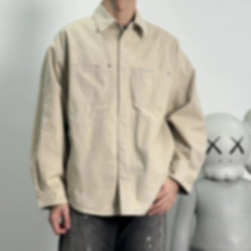 P549 Item ID 8052 Paris washed distressed embroidered logo workwear jacket with loose fi
