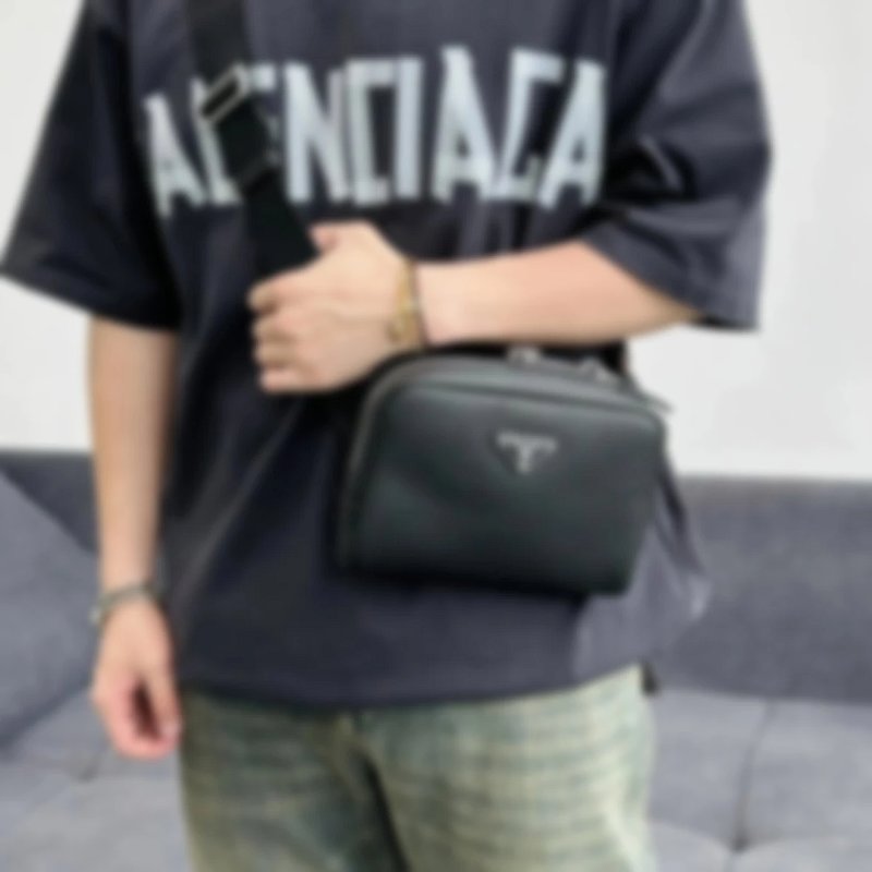 P1299 Item ID 8504 Pr@da- Prada - Fully Inlaid Leather - Vitello Dino - Metal Triangle Se