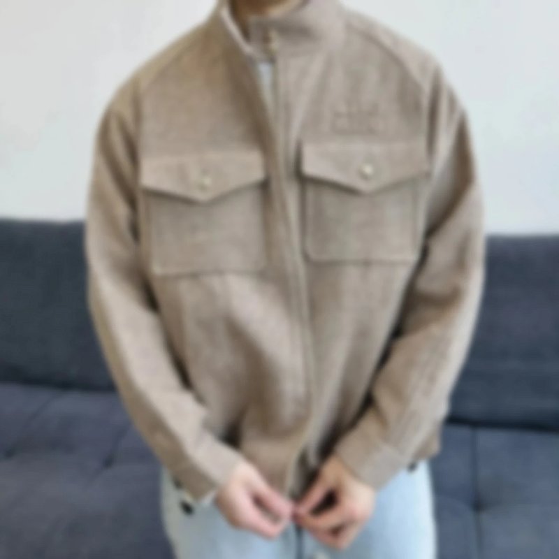 P819 Item ID 8035 M1u-Miu-2024-ss-herringbone wool Harrington jacket - stand collar work
