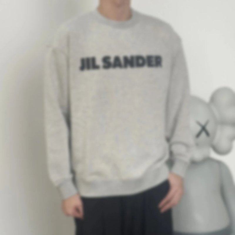 P299 Item ID 8081 JILSANDER-logo printed sweatshirt - Ribbed crew neck loose long sleeve