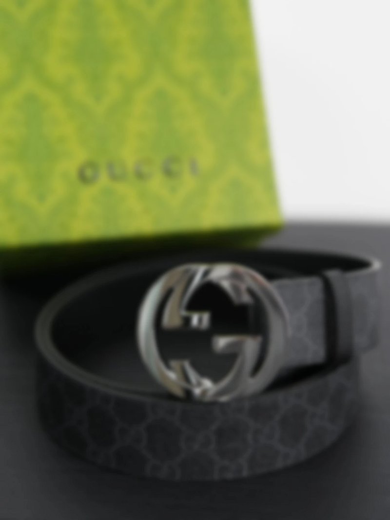 P499 Item ID 8397 GUCC1 pair G“ High-end hardware ” Canvas leather belt with buckle - Me