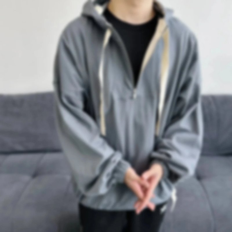 P259 Item ID 8028 Jil-S@nder- gilsanda -2024ss- Half-zip web hoodie -Oversize Version