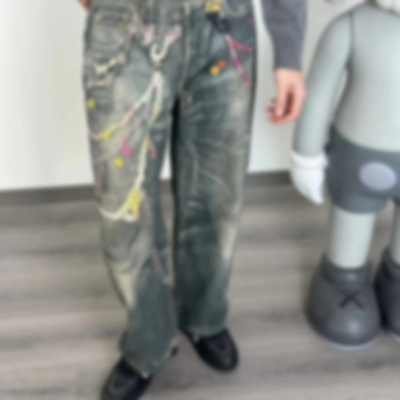 P389 Item ID 8338 Acne-Studios-SS25 candy chain 3D printed jeans -“ full color 3D Conley