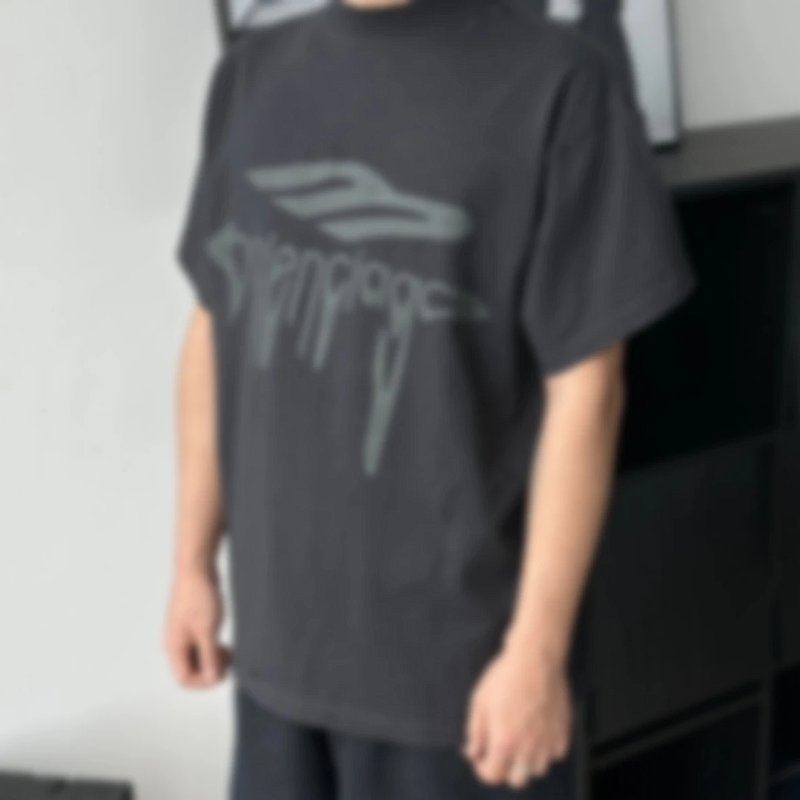 P209 Item ID 8329 Paris 3M ruined short sleeves -“ Imported glue materials ” Oversized c