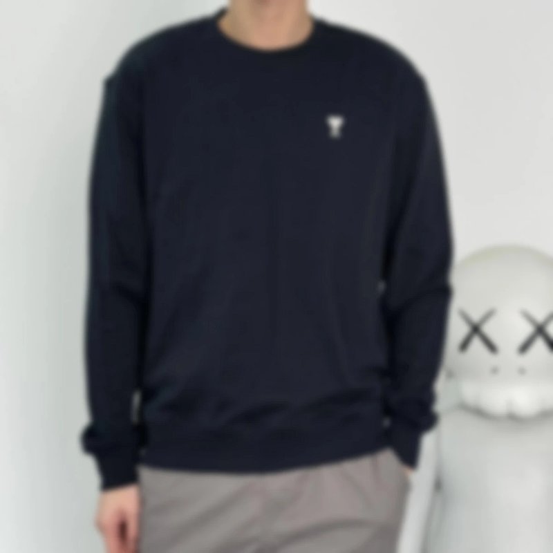 P219 Item ID 8071 AMI spring sweatshirt - BEHRINGER Thousand Needle Embroidery Round Nec