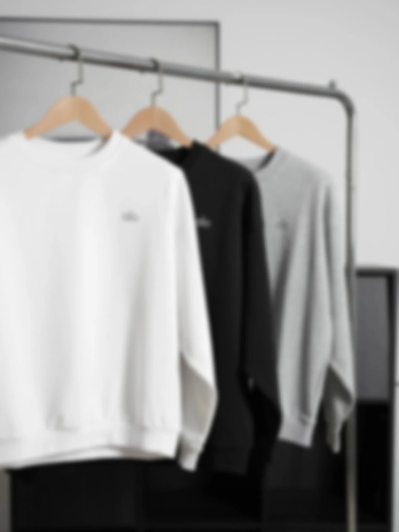 P219 Item ID 8067 alo-logo Logo crew neck loose long sleeve sweatshirt - black - white