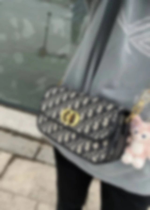 P599 Item ID 8448 Avenue-CD- Buckle flap closure Oblique Printed fabric shoulder crossbo