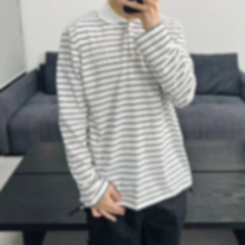 P319 Item ID 8205 M1uM1u- Miu Miu -2024ss- black and white stripes polo shirt - Chest le