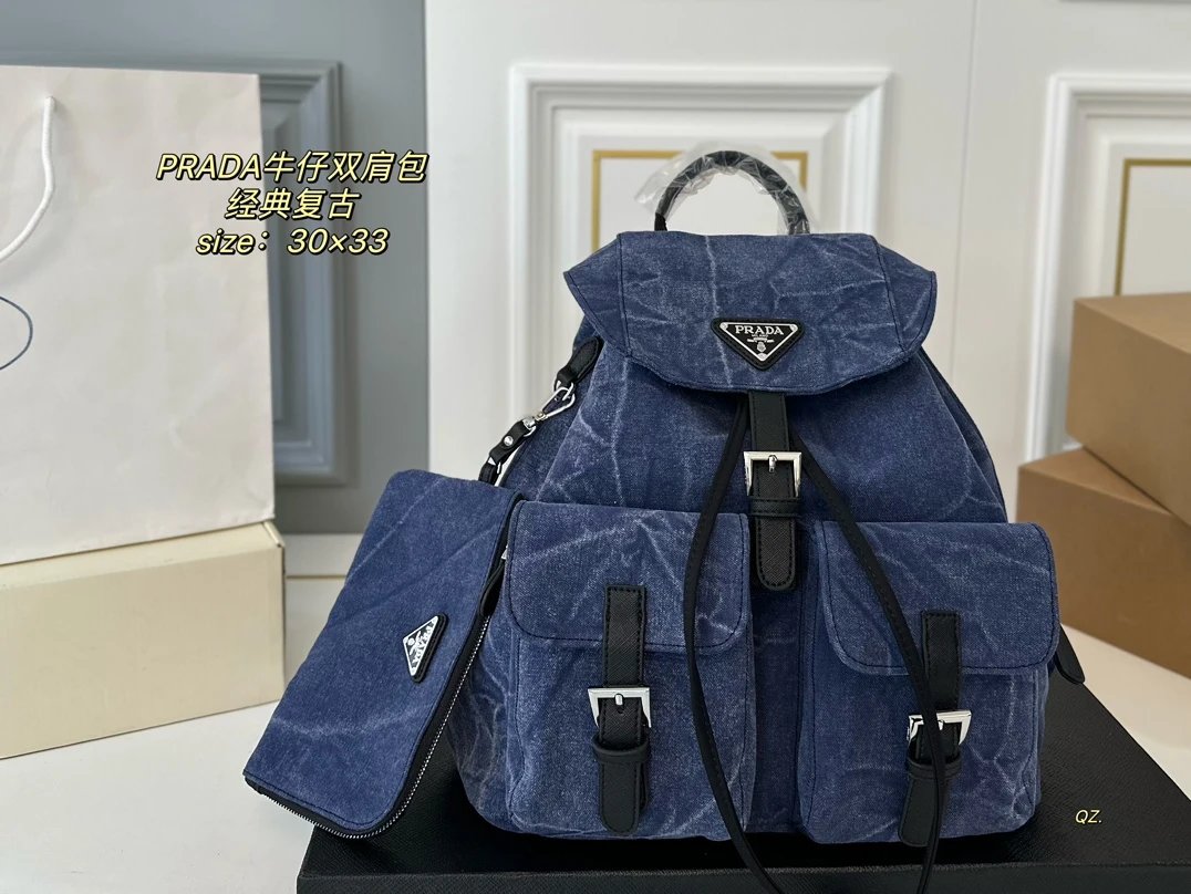 Prada Re-Nylon Backpack Navy Blue - 27