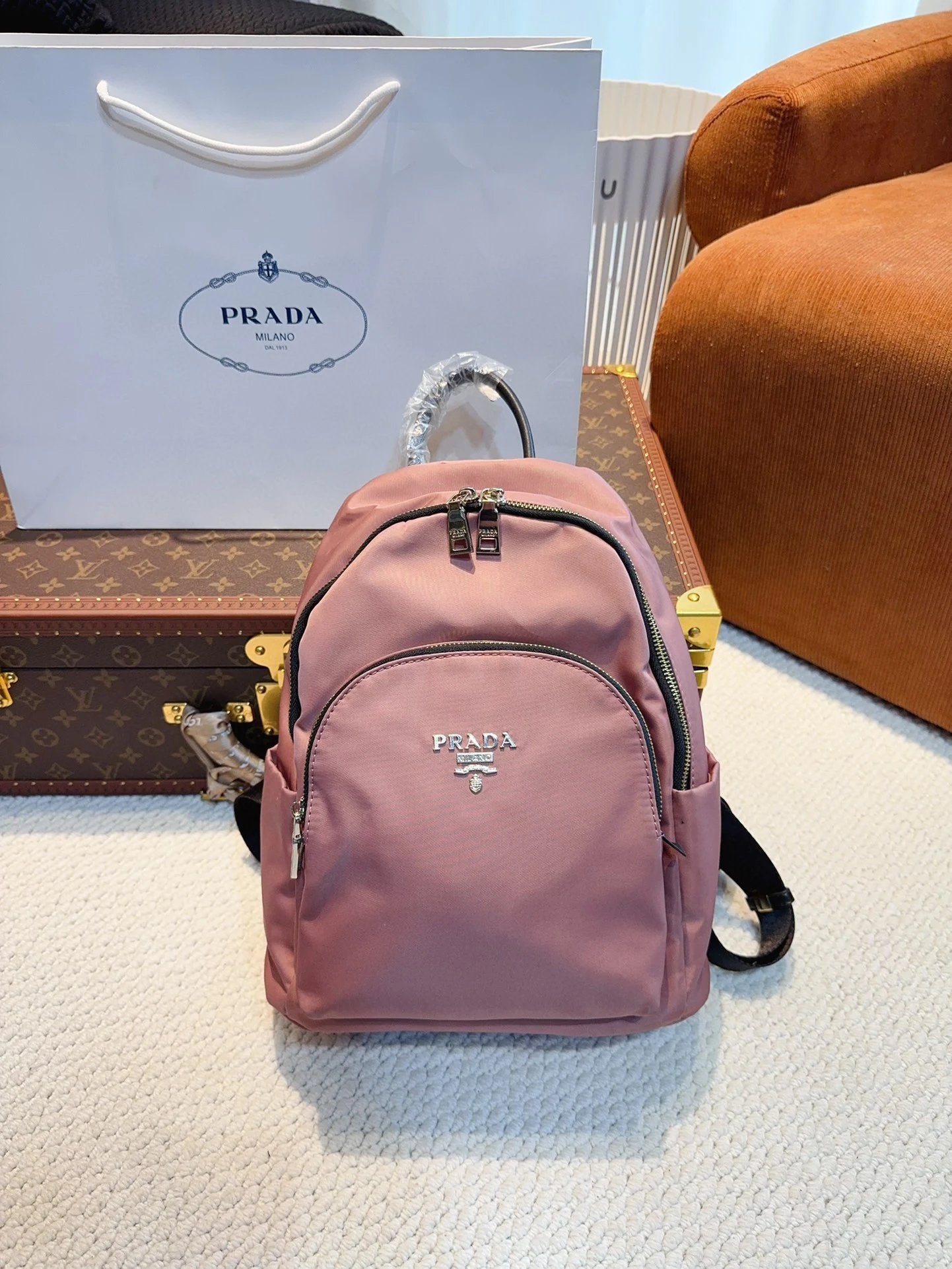 Prada Re-Nylon Backpack Navy Blue - 19