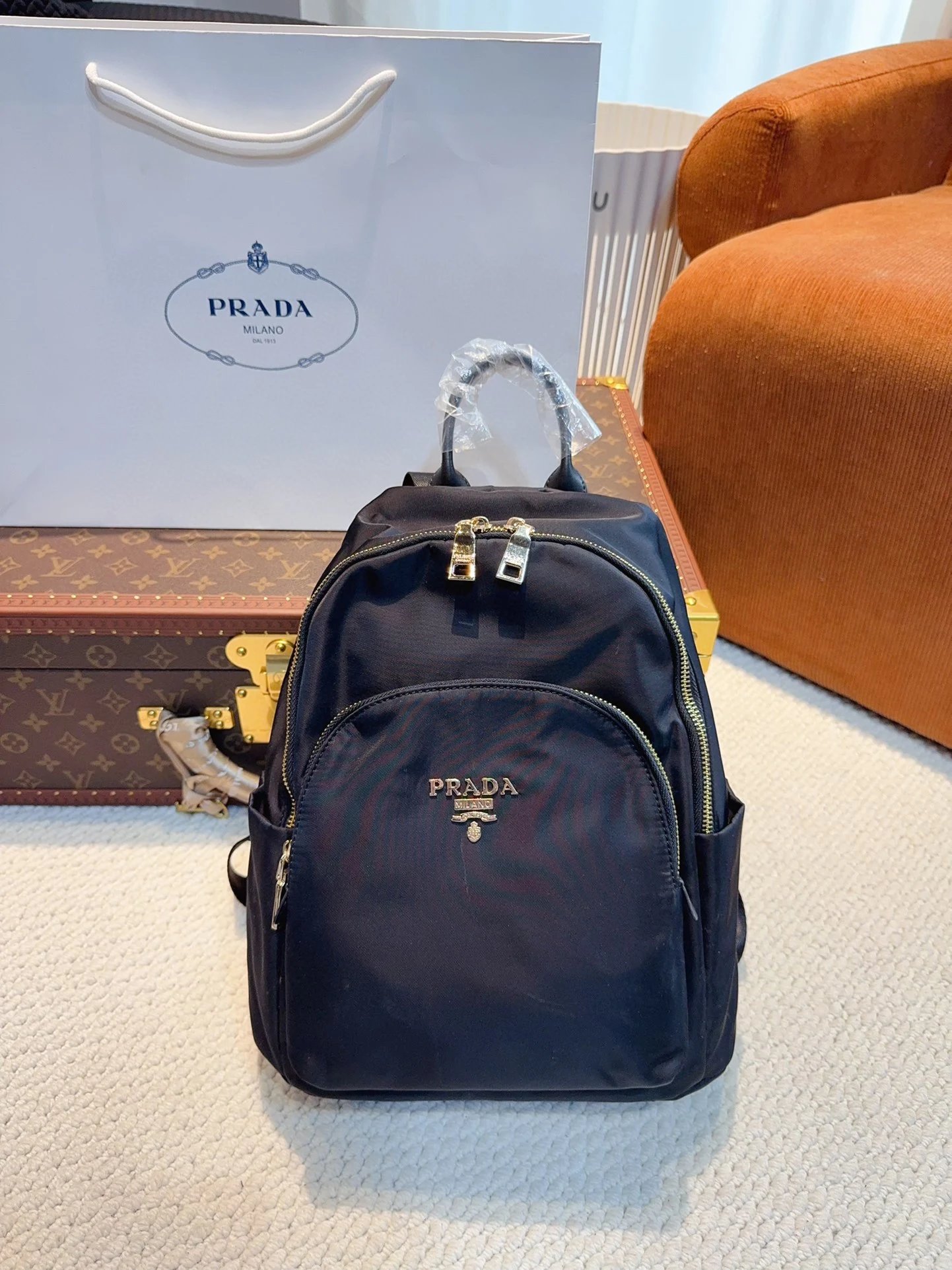 Prada Re-Nylon Backpack Navy Blue - 17