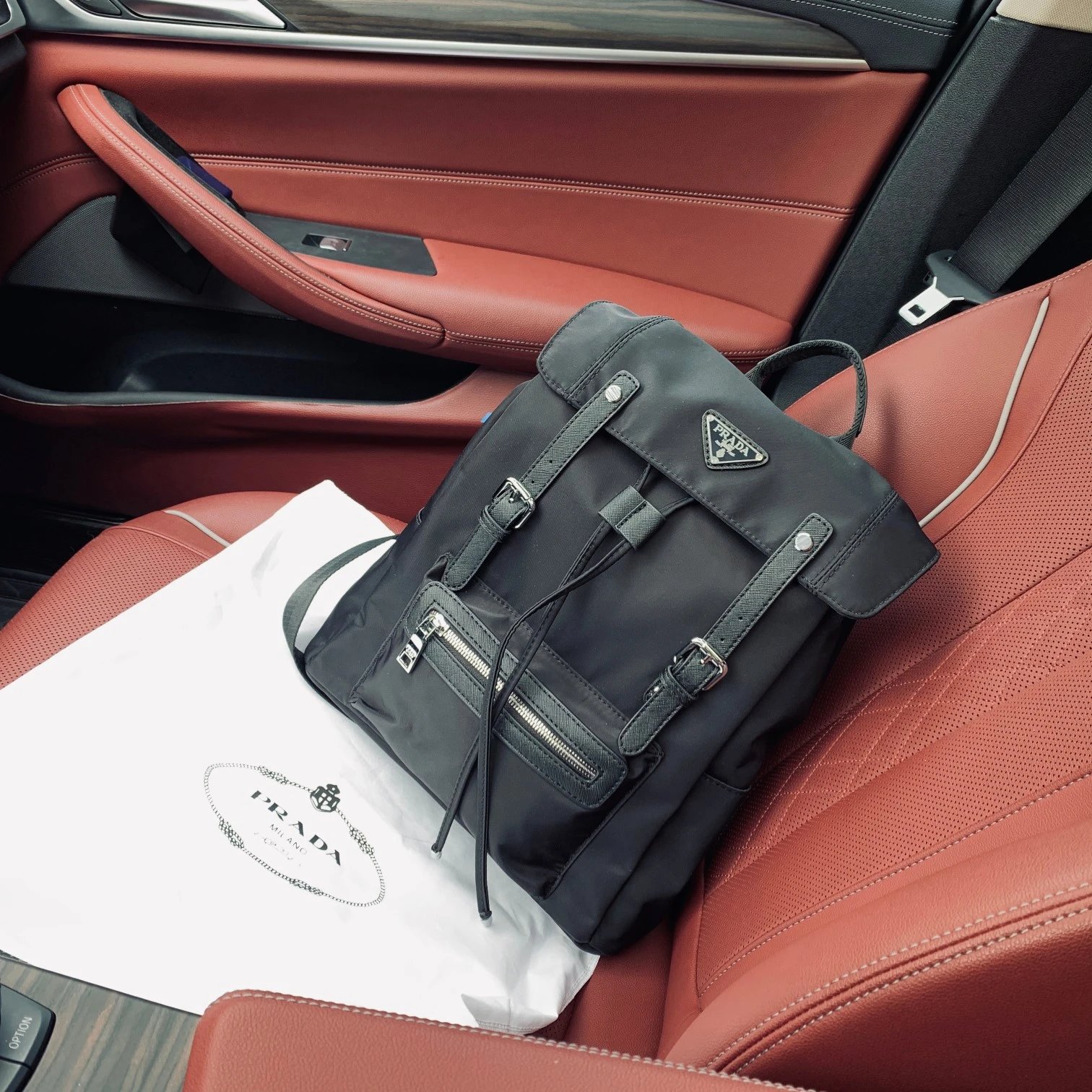 Prada Re-Nylon Backpack Navy Blue - 40