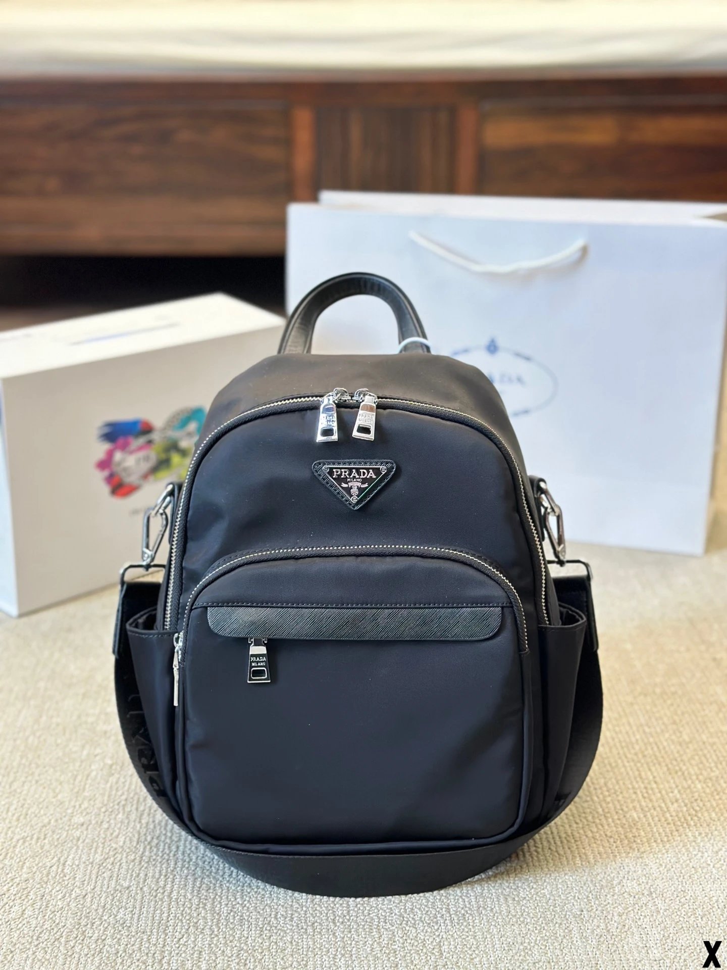 Prada Re-Nylon Backpack Navy Blue - 28
