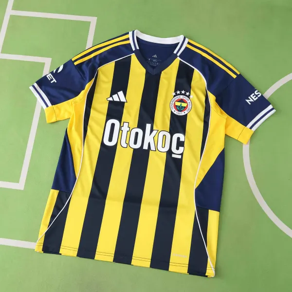 Adidas Fenerbahçe 2023-24 Home Jersey Yellow / Navy Striped Football Shirt - 1