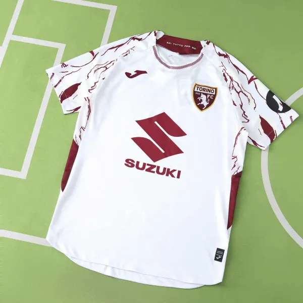 Joma Torino FC 2023-24 Away Jersey White Burgundy - 1