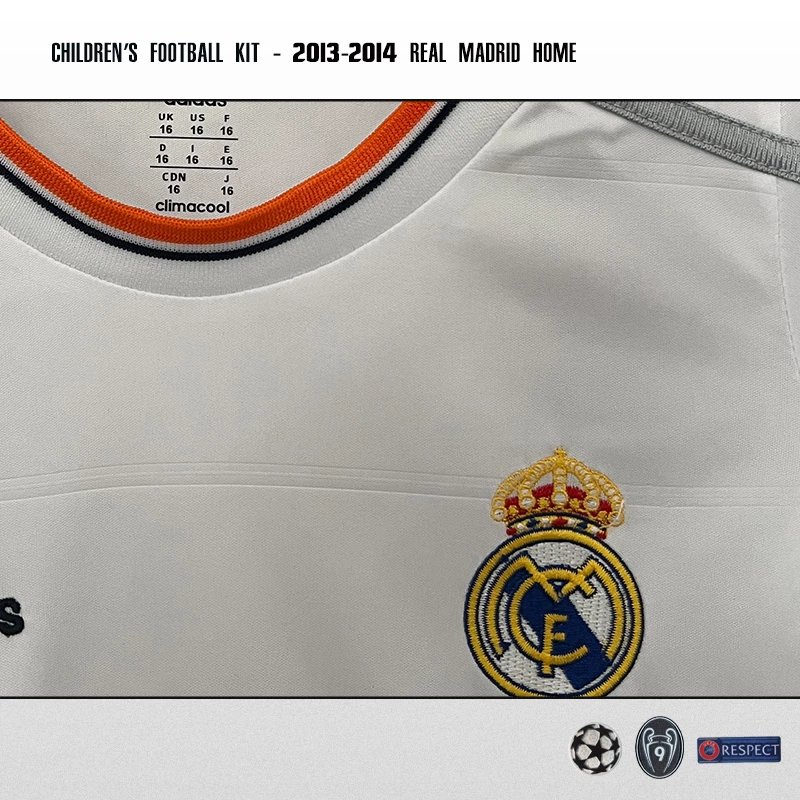 Real Madrid 2013-2014 Home Children's Football Kit White Jersey and Shorts - 7