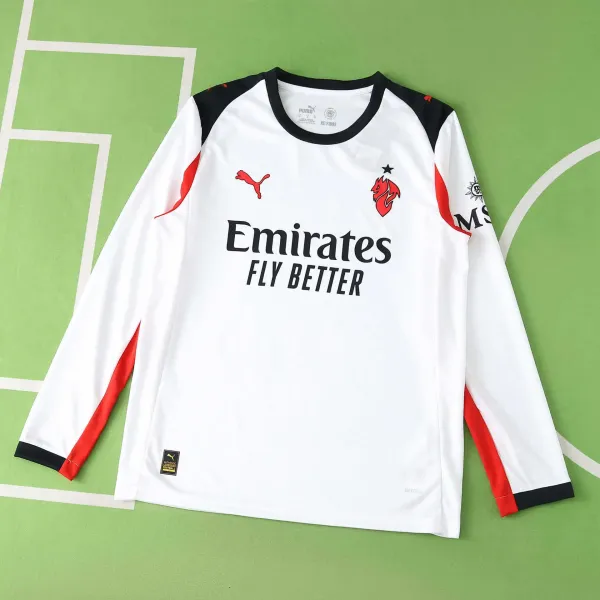 Puma AC Milan 2023-24 Away Long-Sleeve Jersey White / Red - 1