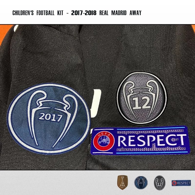 Real Madrid 2017-2018 Away Children's Football Kit Black / Blue Jersey and Shorts Sets - 6