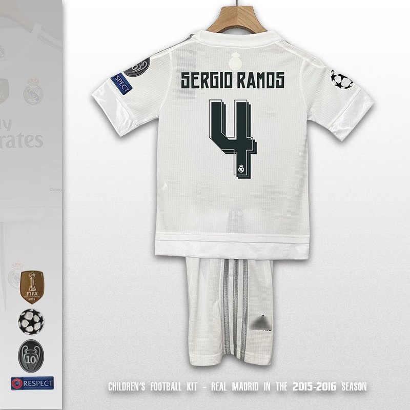 Real Madrid 2015-2016 Children's Home Jersey Set - White - 4