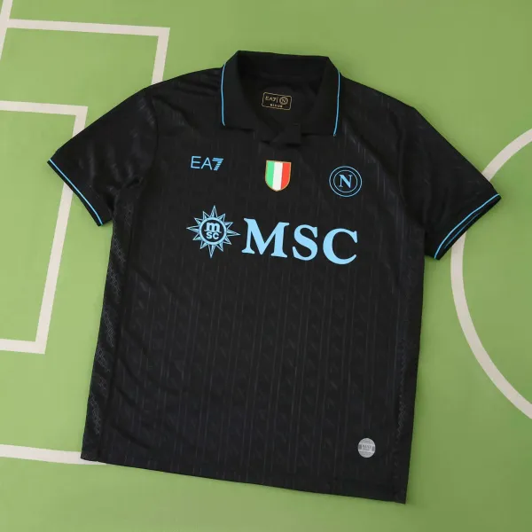 EA7 x SSC Napoli 2023-24 Third Jersey Black - 1