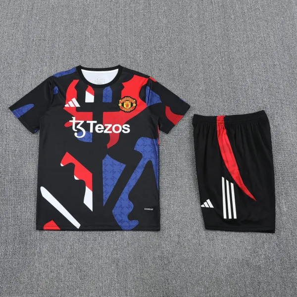 Manchester United x Adidas 2023-24 Third Kit Black Red Blue Jersey Set - 1