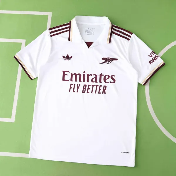 Arsenal FC 2023-24 Away Jersey White Burgundy - 1