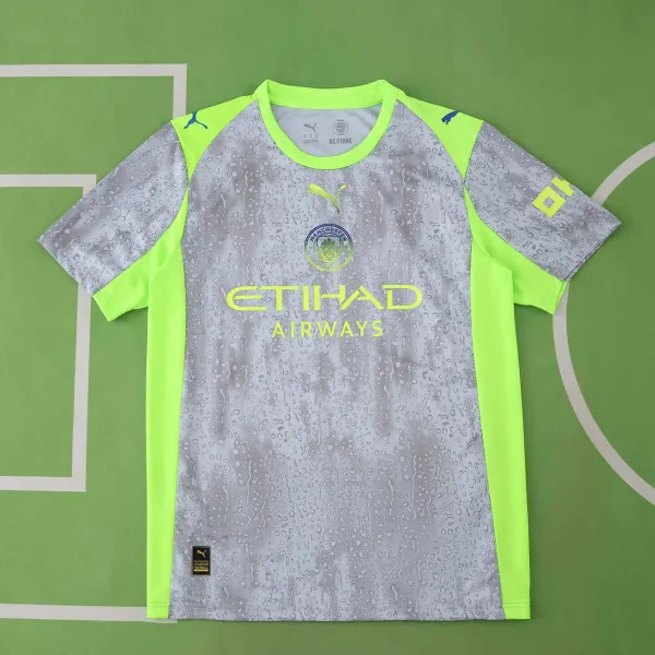 Puma Manchester City FC 2023-24 Third Jersey Neon Lime Gray - 1