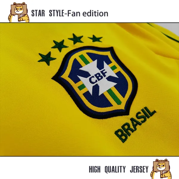 CBF Brazil National Team Ronaldo #9 Home Jersey Yellow - 8