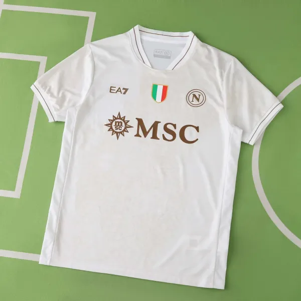 AC Milan EA7 x SSC Napoli 2023-24 Away Jersey White Jersey - 1