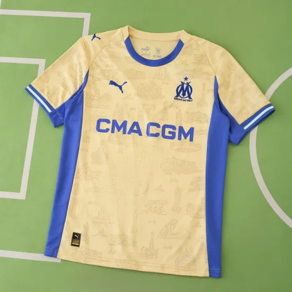 Puma Olympique de Marseille 2023-24 Third Jersey Yellow / Blue - 1