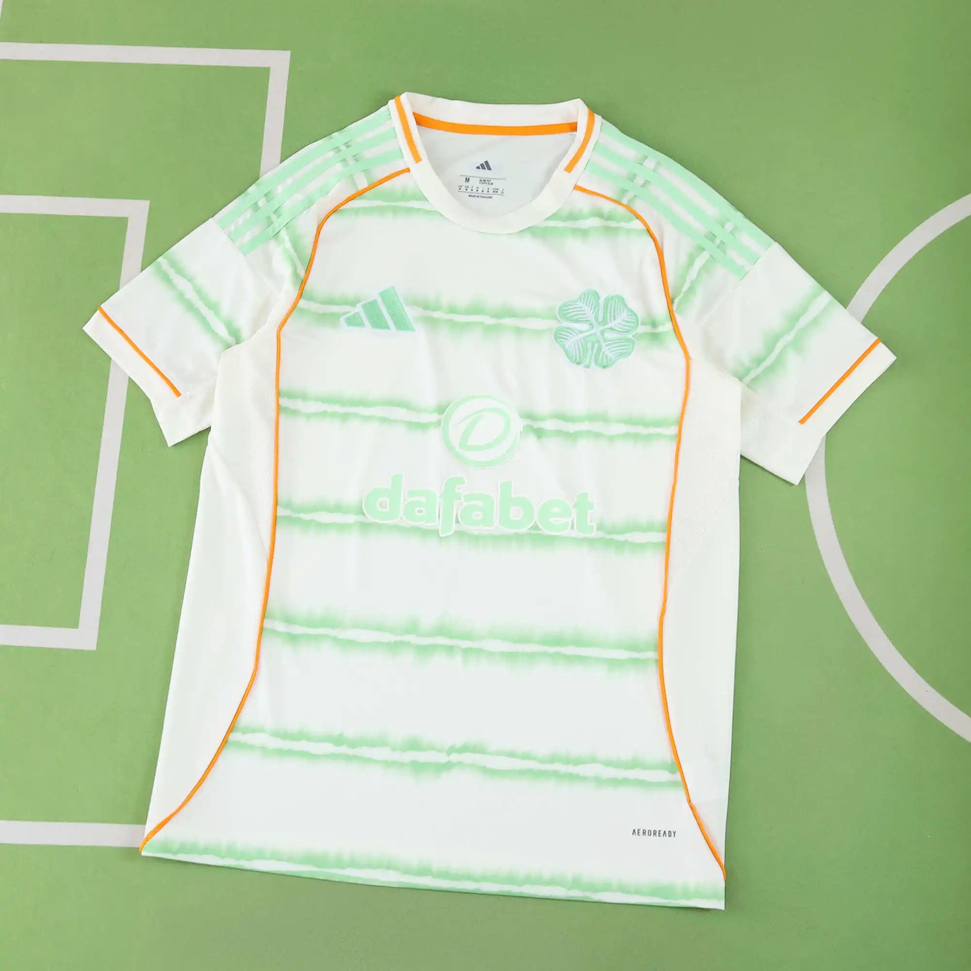 Adidas Celtic FC 2024-25 Away Jersey White Mint Tie-Dye Jersey - 1