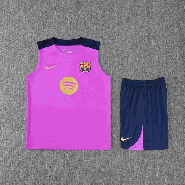 FC Barcelona x Spotify Training Vest and Shorts Set Pink / Navy - 1