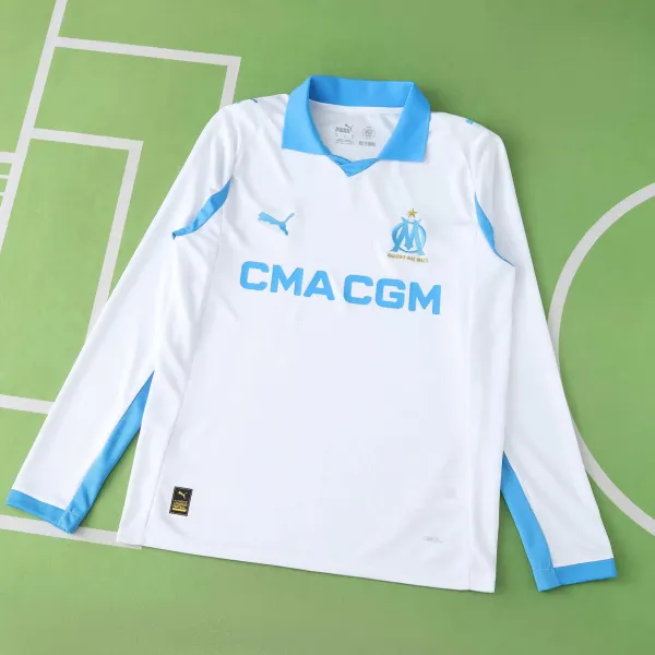Puma Olympique de Marseille 2023-24 Away Long-Sleeve Jersey White / Blue - 1
