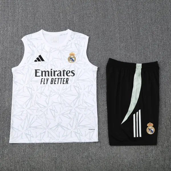 Adidas Real Madrid Training Vest and Shorts Set White / Black - 1
