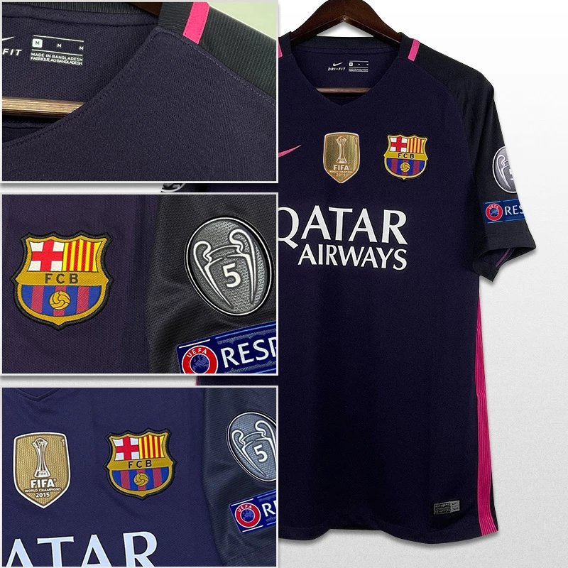 1617 Barcelona away No.10 Messi Champions League version customized with a printed number does not support returns or exchanges