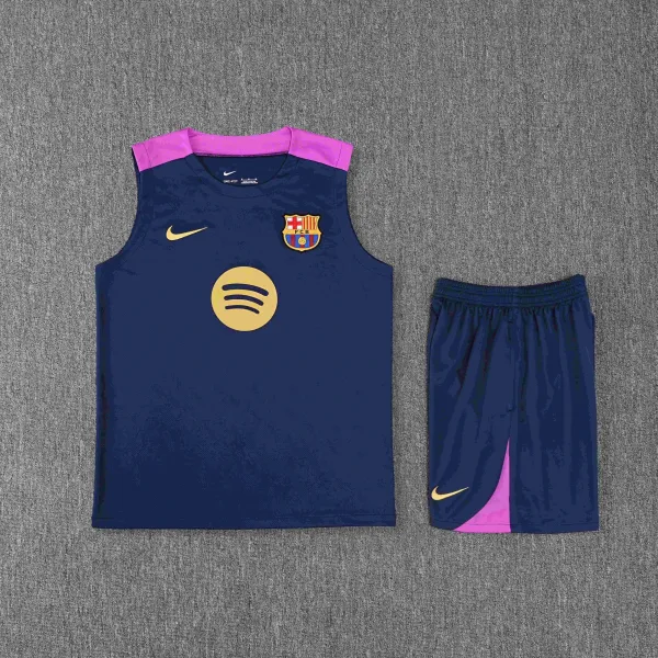 FC Barcelona x Spotify Training Vest and Shorts Set Navy Pink - 1