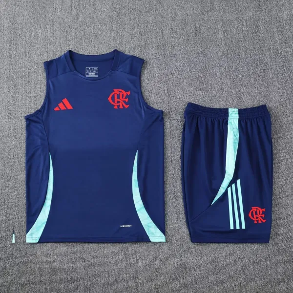 Adidas Flamengo Training Vest and Shorts Set Navy - 1