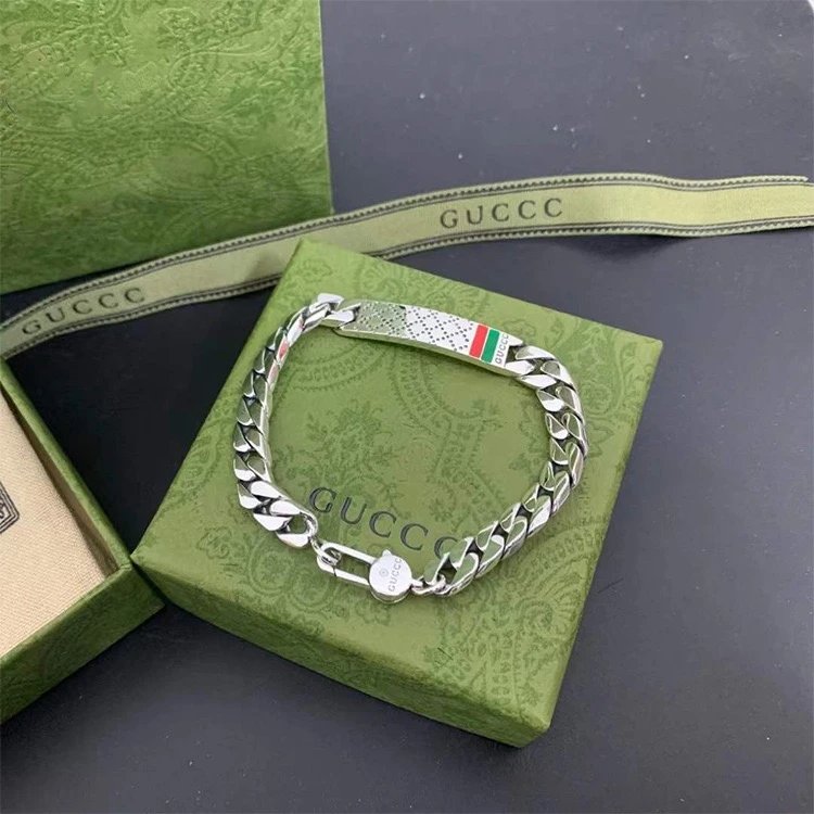 Gucci Interlocking G Chain Bracelet Silver Jewelry - 7
