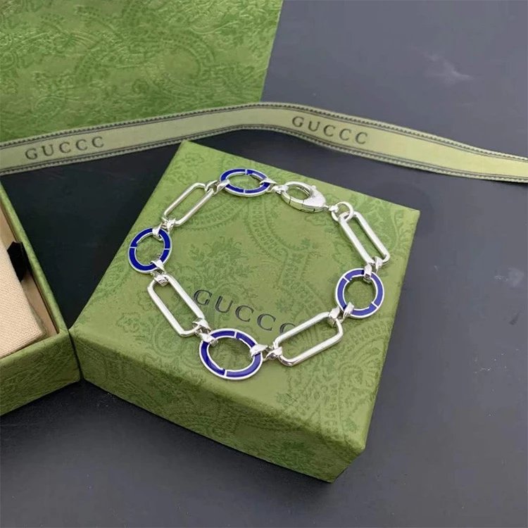 Gucci Interlocking G Chain Bracelet Silver Jewelry - 6
